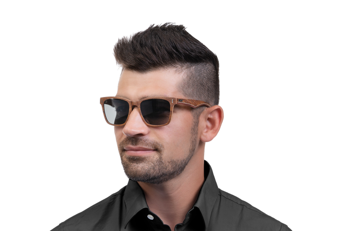 Man wearing JORD Archer - Kosso & Maple sunglasses