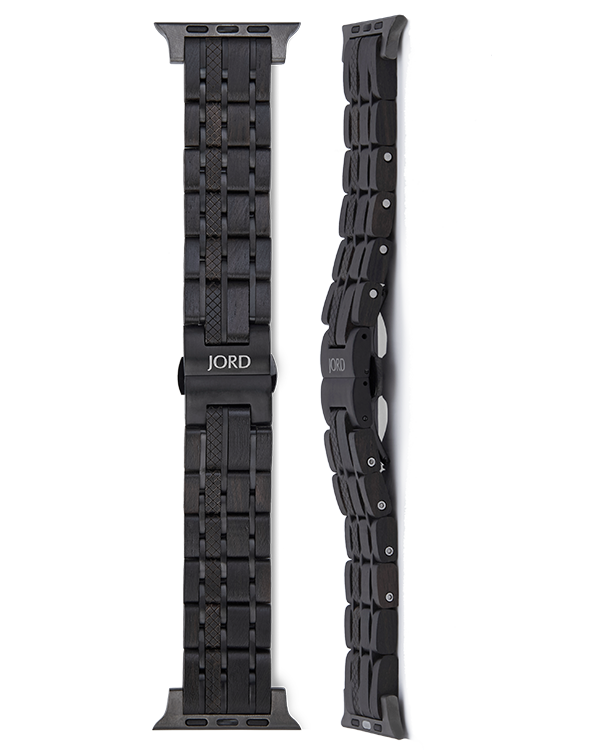 Ebony wood and titanium apple watch band