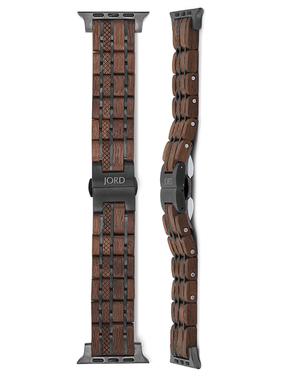 Koa wood and titanium apple watch band
