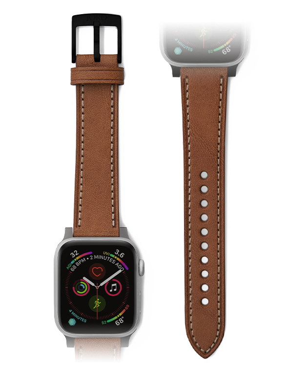 Premium tan leather apple watch band