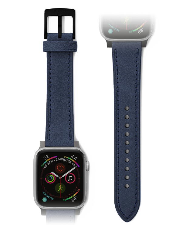 Premium blue apple watch leather strap