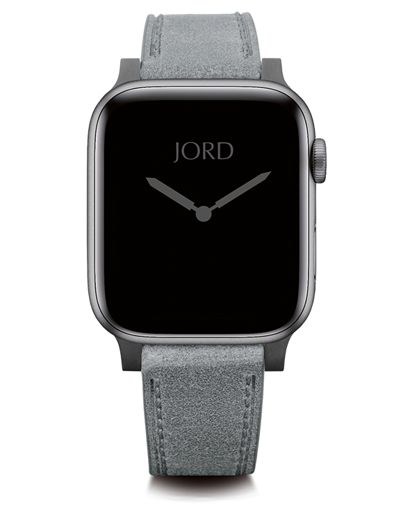 Gray leather apple watch strap