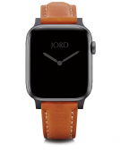 Apple Watch Band - Burnt Orange Padded Leather Silver