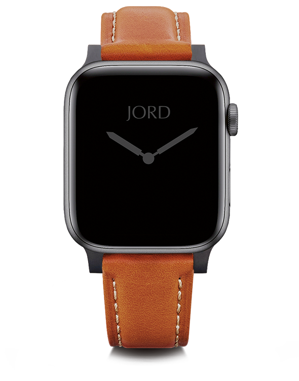 Orange padded leather apple watch band