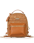 Binca - Natural & Gold Zipper Backpack
