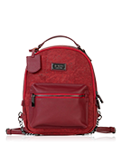 Binca - Eros Red & Gunmetal Zipper Backpack