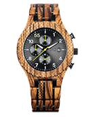 Conway - Zebrawood & Graphite Wood Watch by JORD
