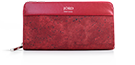 Eila - Eros Red & Silver Zippered Wallet