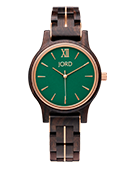 Frankie 38 - Dark Sandalwood & Emerald Wood Watch by JORD