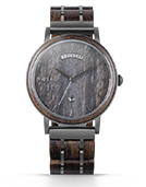 Harper - Grey Leathered Marble & Sandalwood Wood Watch by JORD