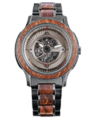 Stearman - Tigerwood & Distressed Khaki Wood Watch by JORD