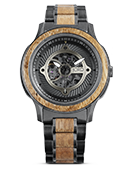 Stearman - Black Limba & Distressed Apache Green Wood Watch by JORD