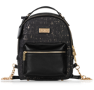 Binca - Textured Black & Gold Zipper Backpack 2