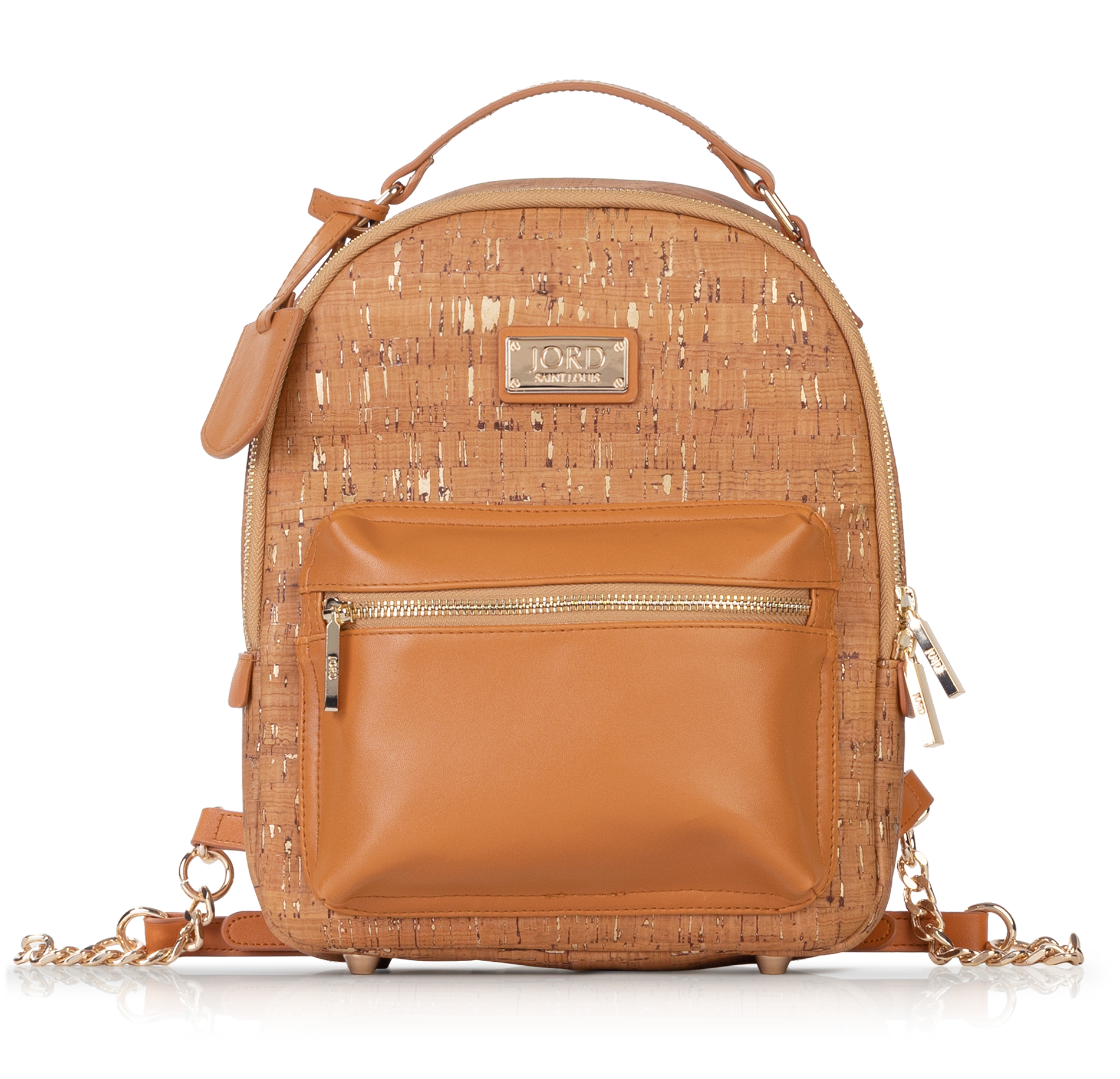 Binca Natural & Gold Zipper Backpack with Suberhide