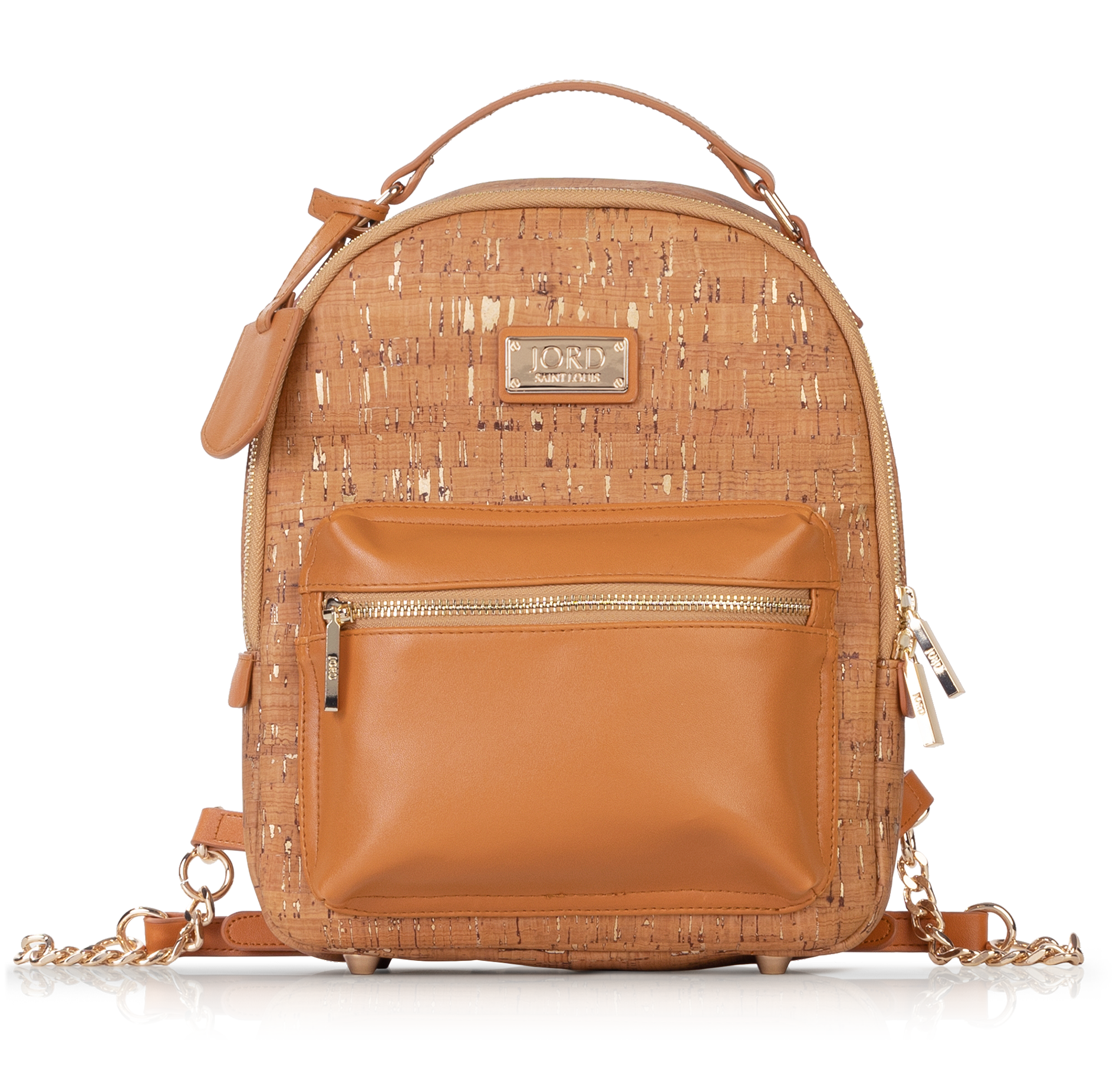 Binca Natural Gold Zipper Backpack with Suberhide JORD