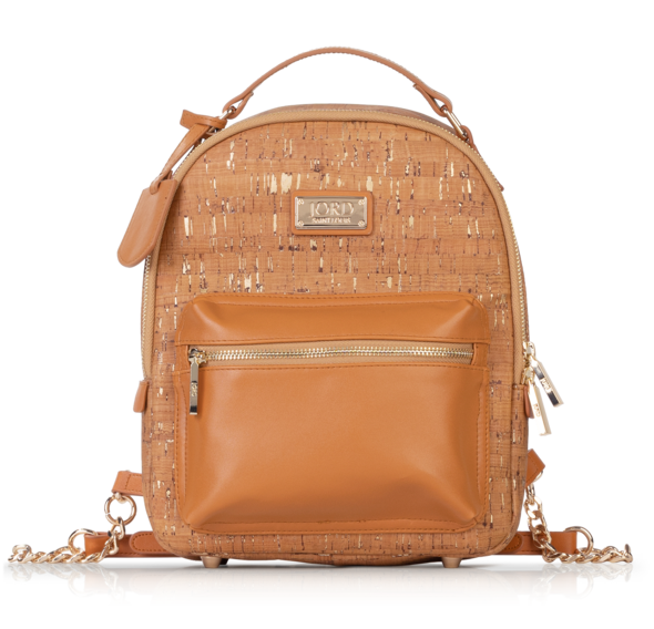 Binca - Natural & Gold Zipper Backpack 2