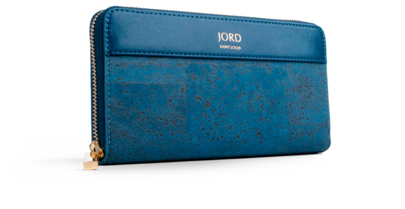 Eila - Peacoat Blue & Gold Zippered Wallet 1