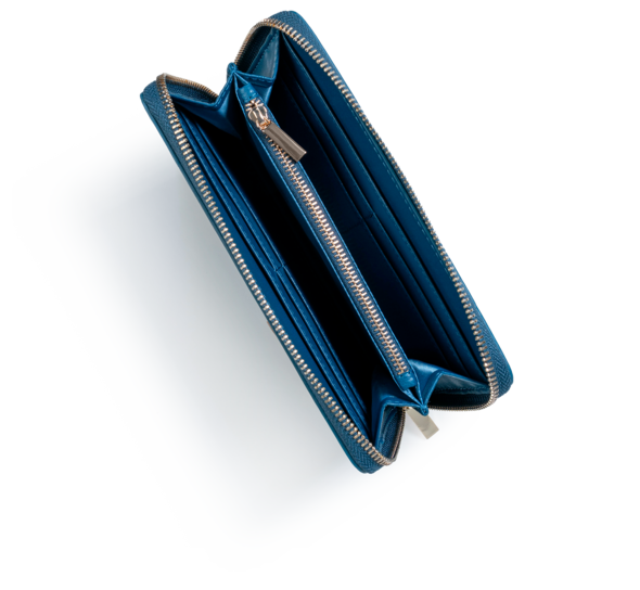 Eila - Peacoat Blue & Gold Zippered Wallet 3