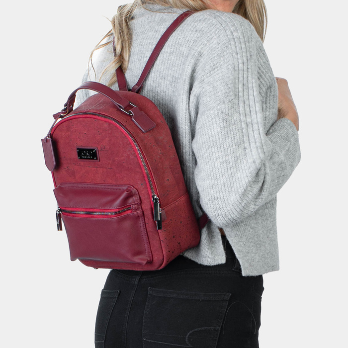Binca - Eros Red & Gunmetal Zipper Backpack 1