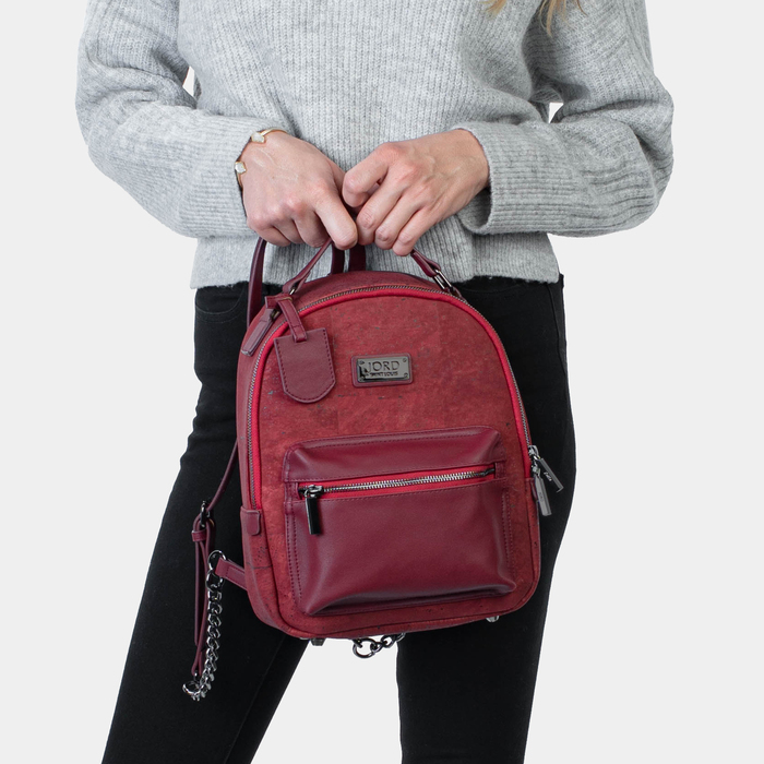 Binca - Eros Red & Gunmetal Zipper Backpack 2