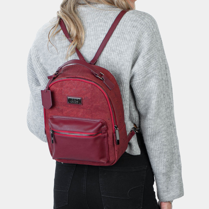 Binca - Eros Red & Gunmetal Zipper Backpack 3