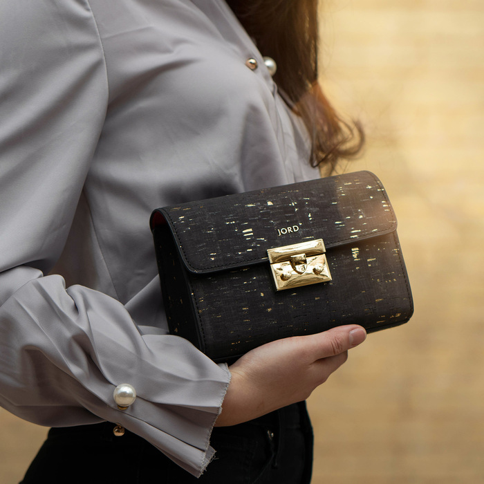 Haifa - Textured Black & Gold Small Crossbody 3