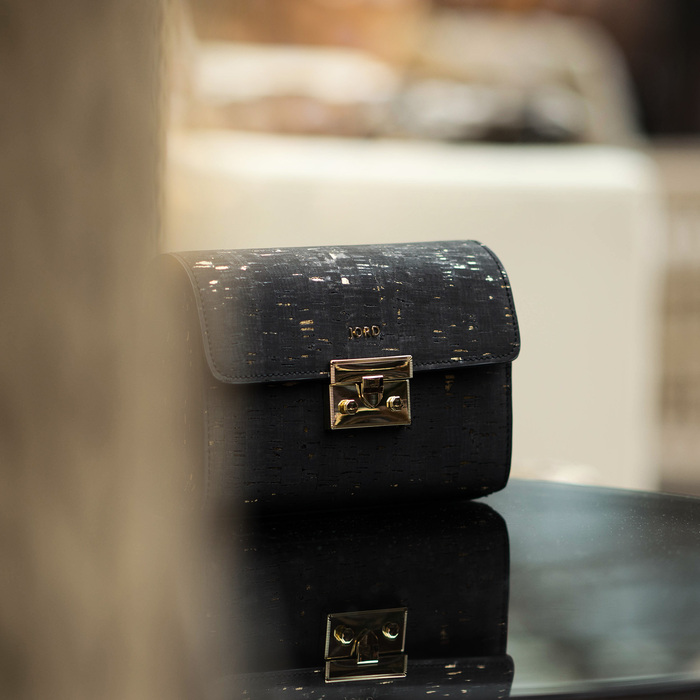 Haifa - Textured Black & Gold Small Crossbody 4
