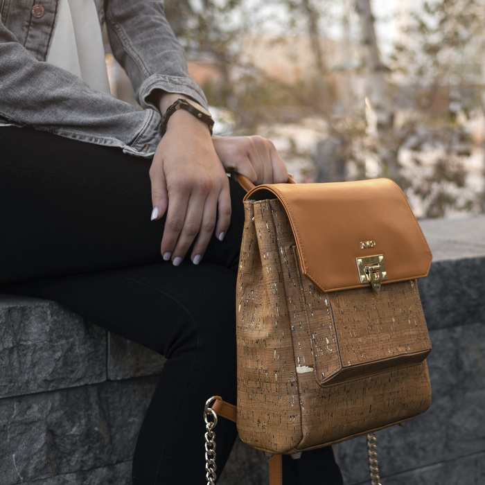 Maiken - Marmalade & Gold Envelope Backpack 4